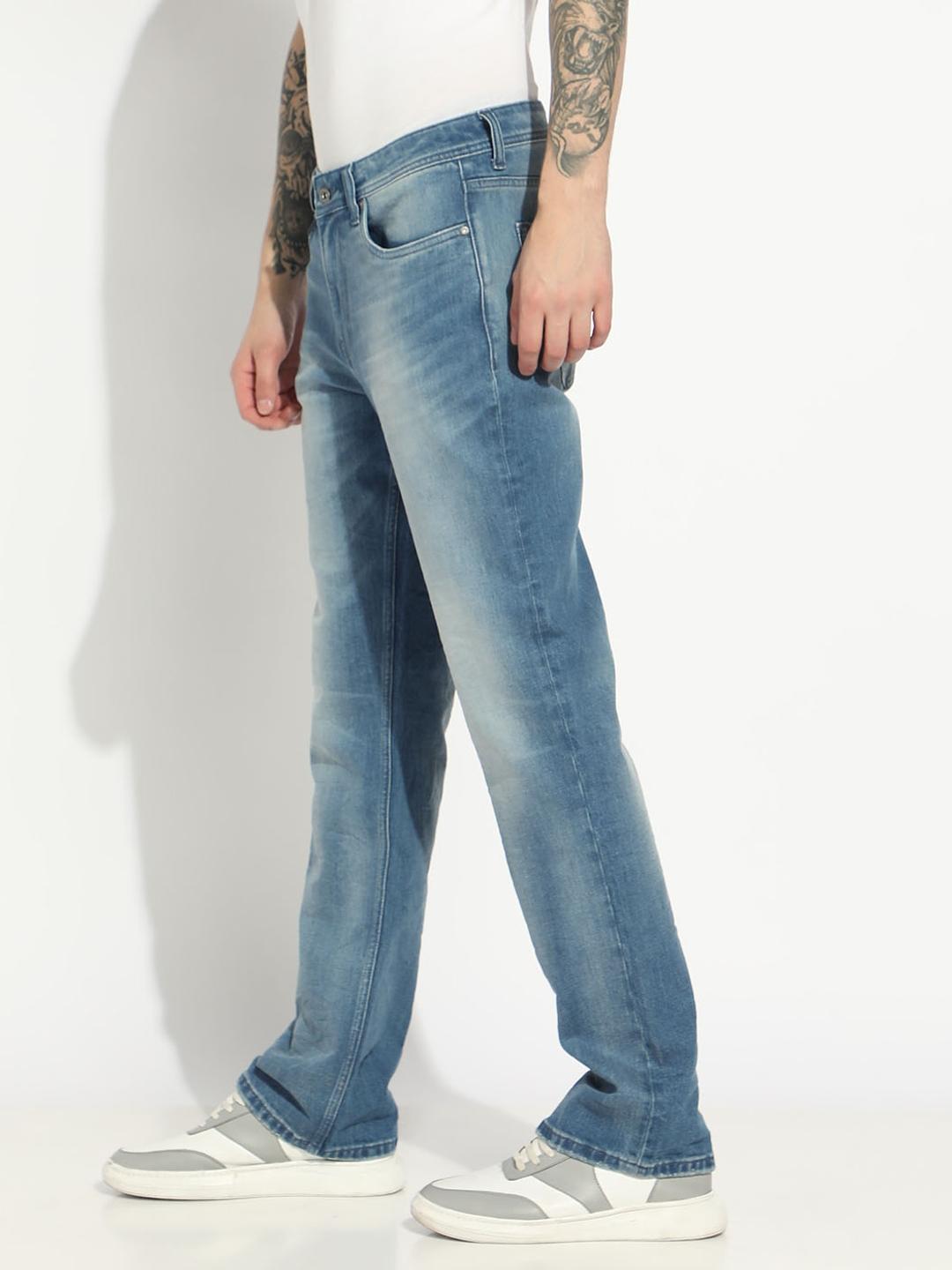 Relaxed Slim Fit Zippered Fly Denim