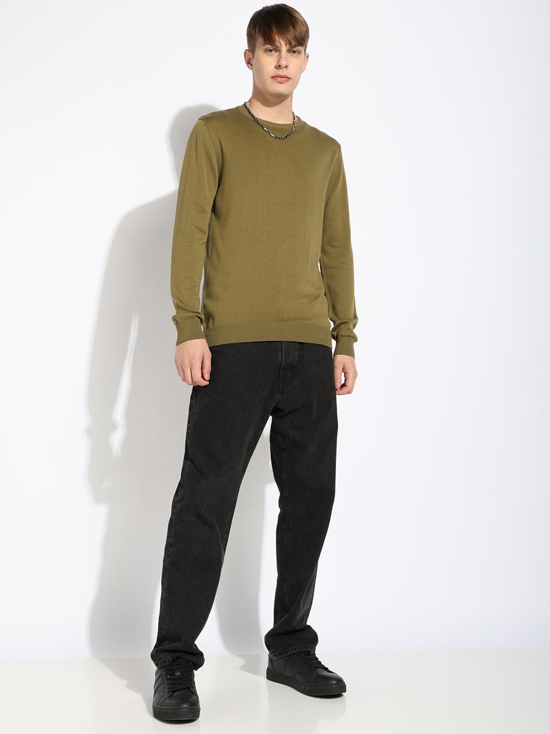 Classic Crew Neck Full Sleeve Solid Sweater