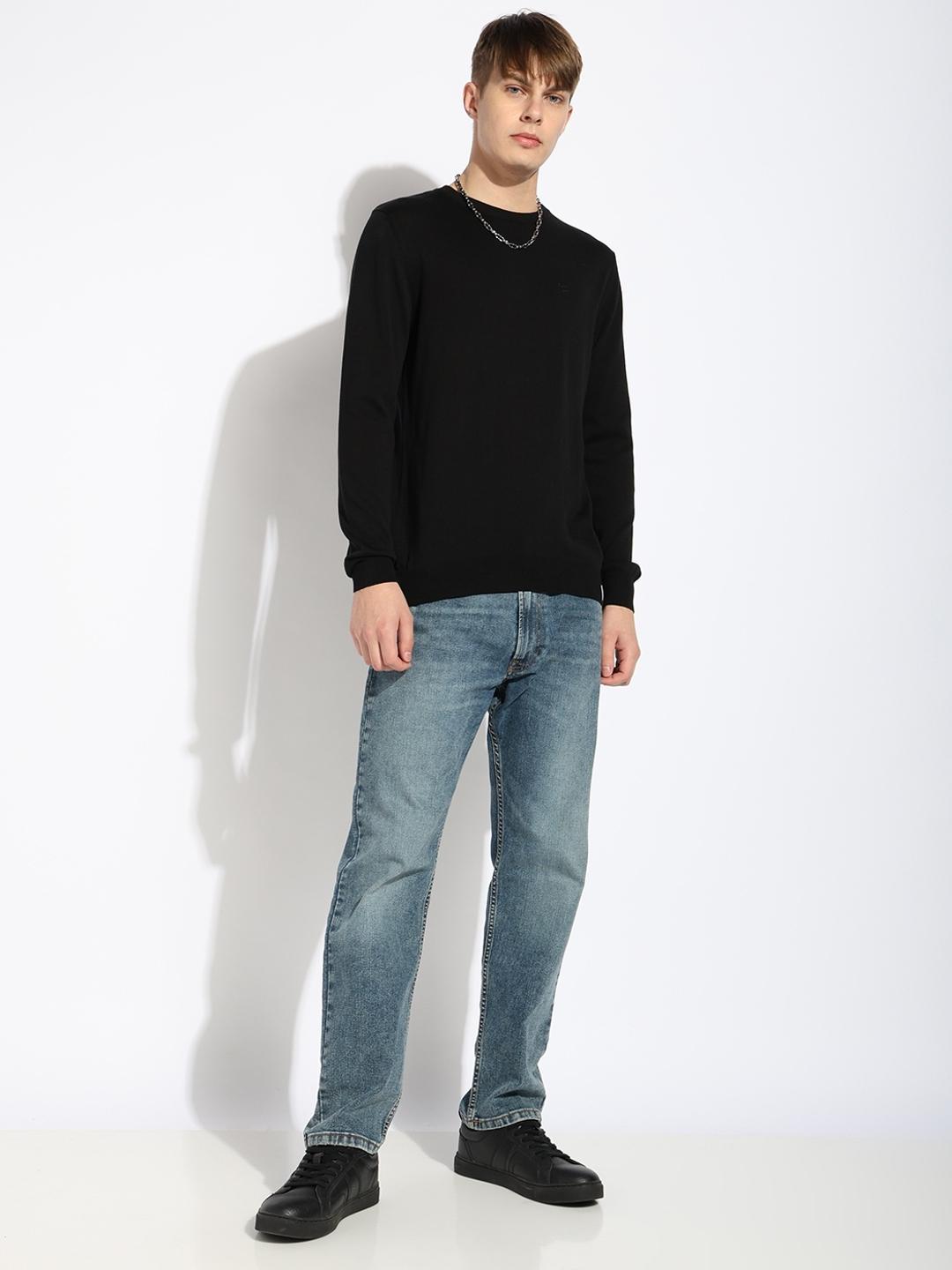 Classic Crew Neck Full Sleeve Solid Sweater