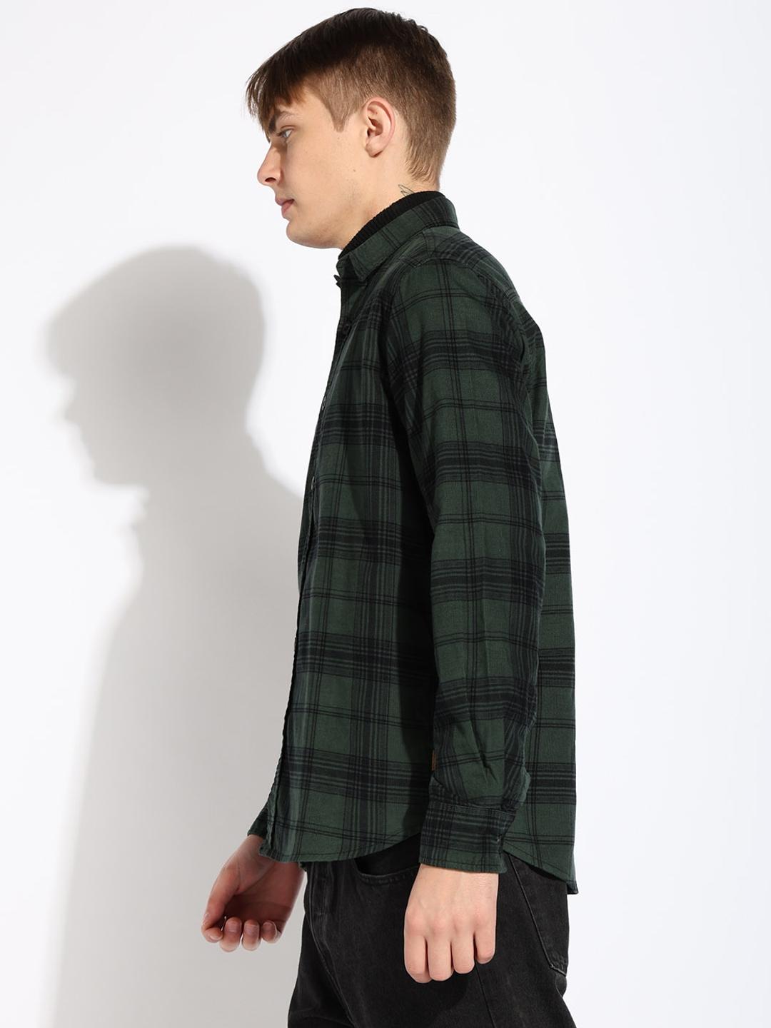 Regular Fit Classic Collar Checked Corduroy Shirt