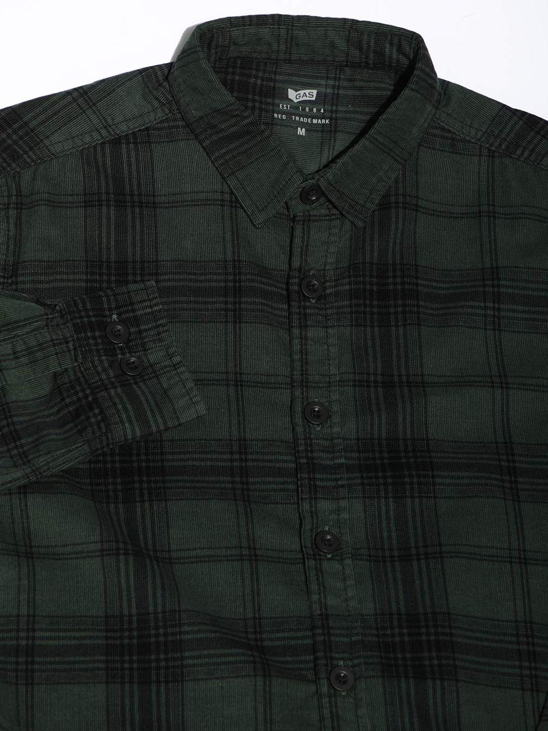 Regular Fit Classic Collar Checked Corduroy Shirt