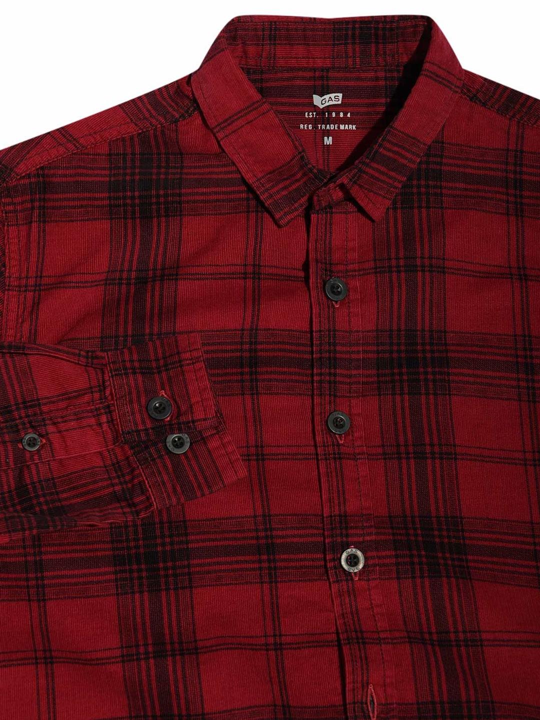 Regular Fit Classic Collar Checked Corduroy Shirt