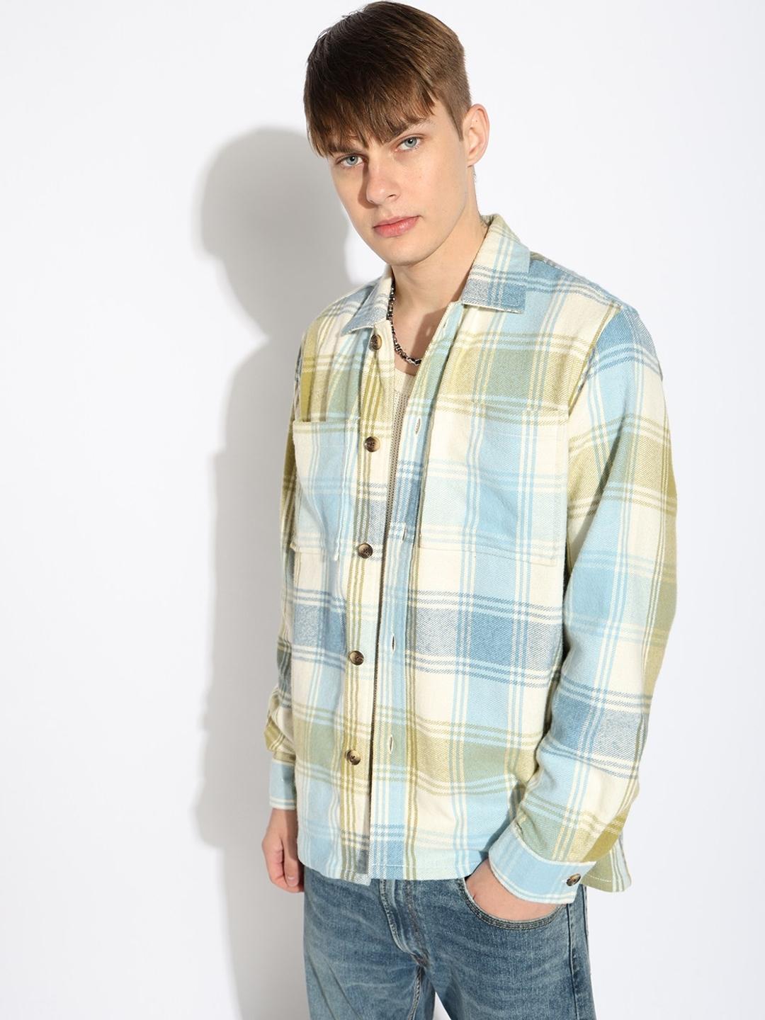 Cotton Shacket Fit Shirt with Double Pockets