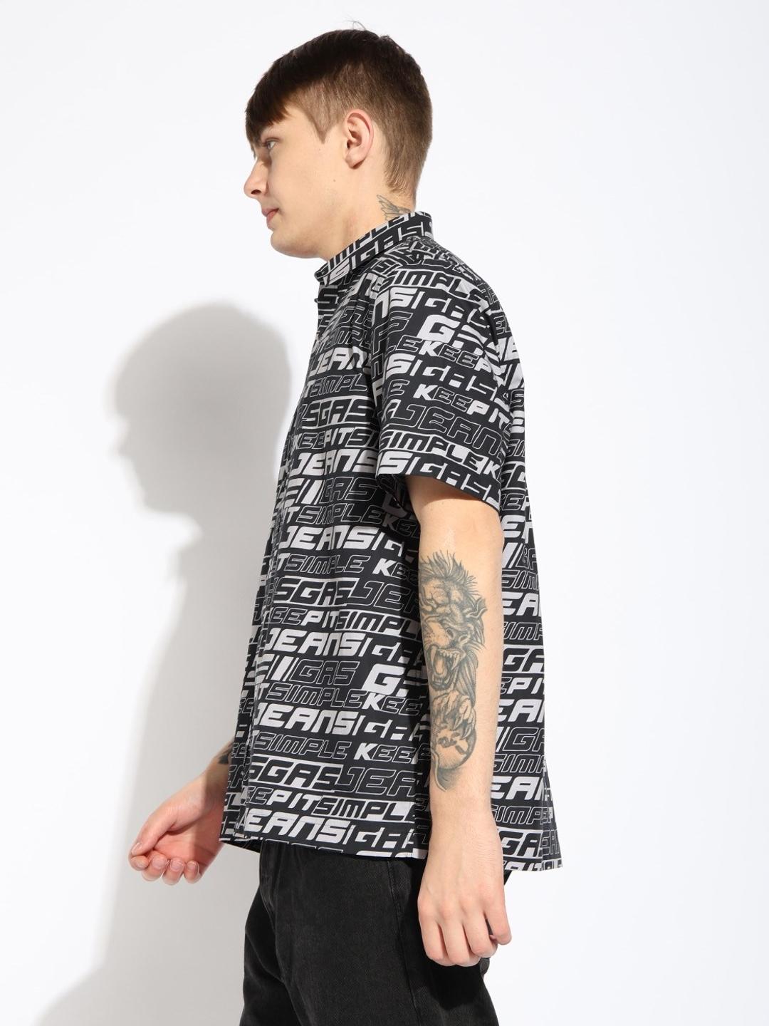 Short Sleeve Boxy Fit Printed Shirt