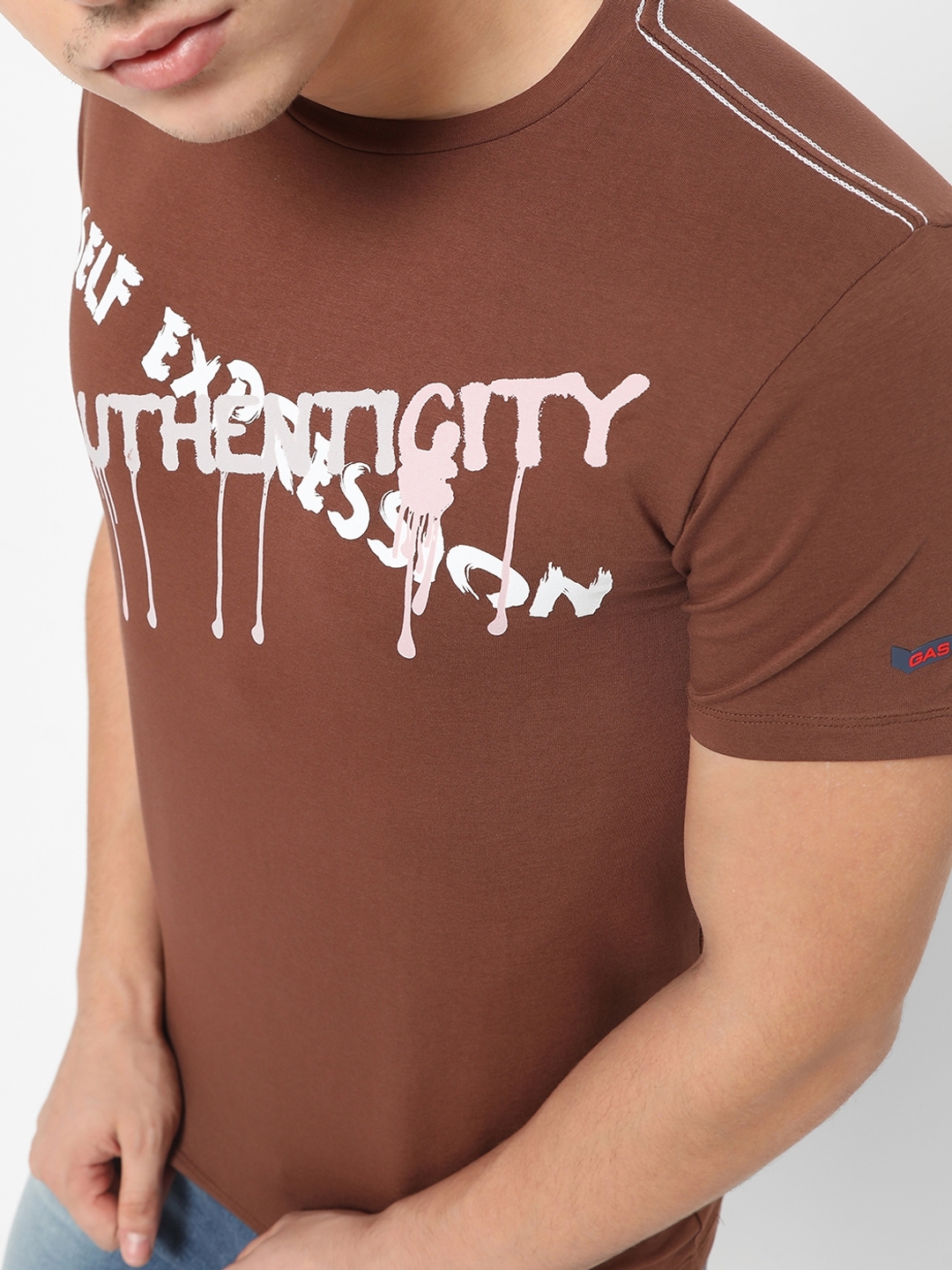 Typographic Print Slim Fit Crew-Neck T-shirt