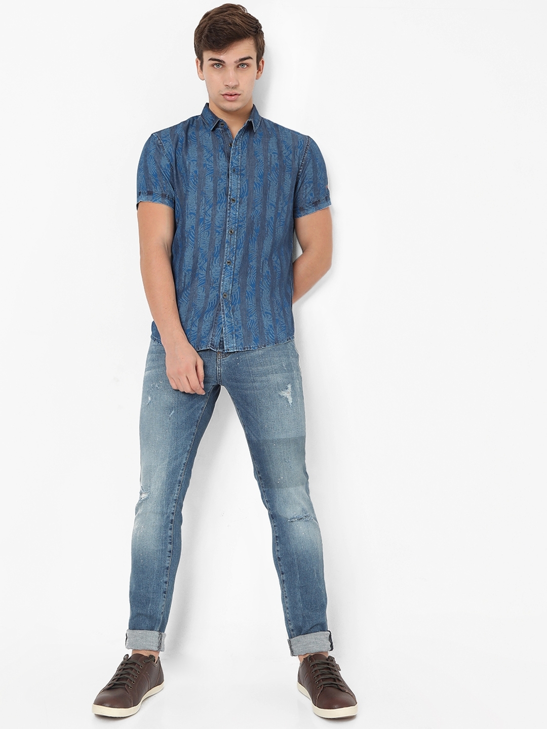 Space-Dyed Slim Fit Shirt