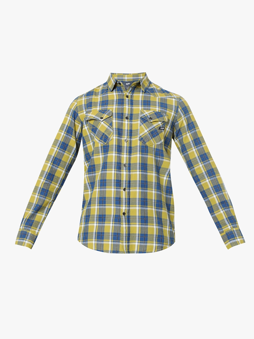 Checked Slim Fit Shirt with Flap Pockets