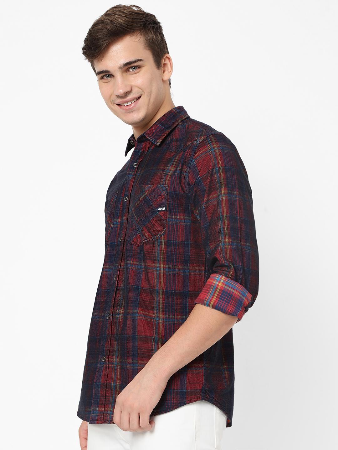 Checked Slim Fit Shirt with Patch Pocket