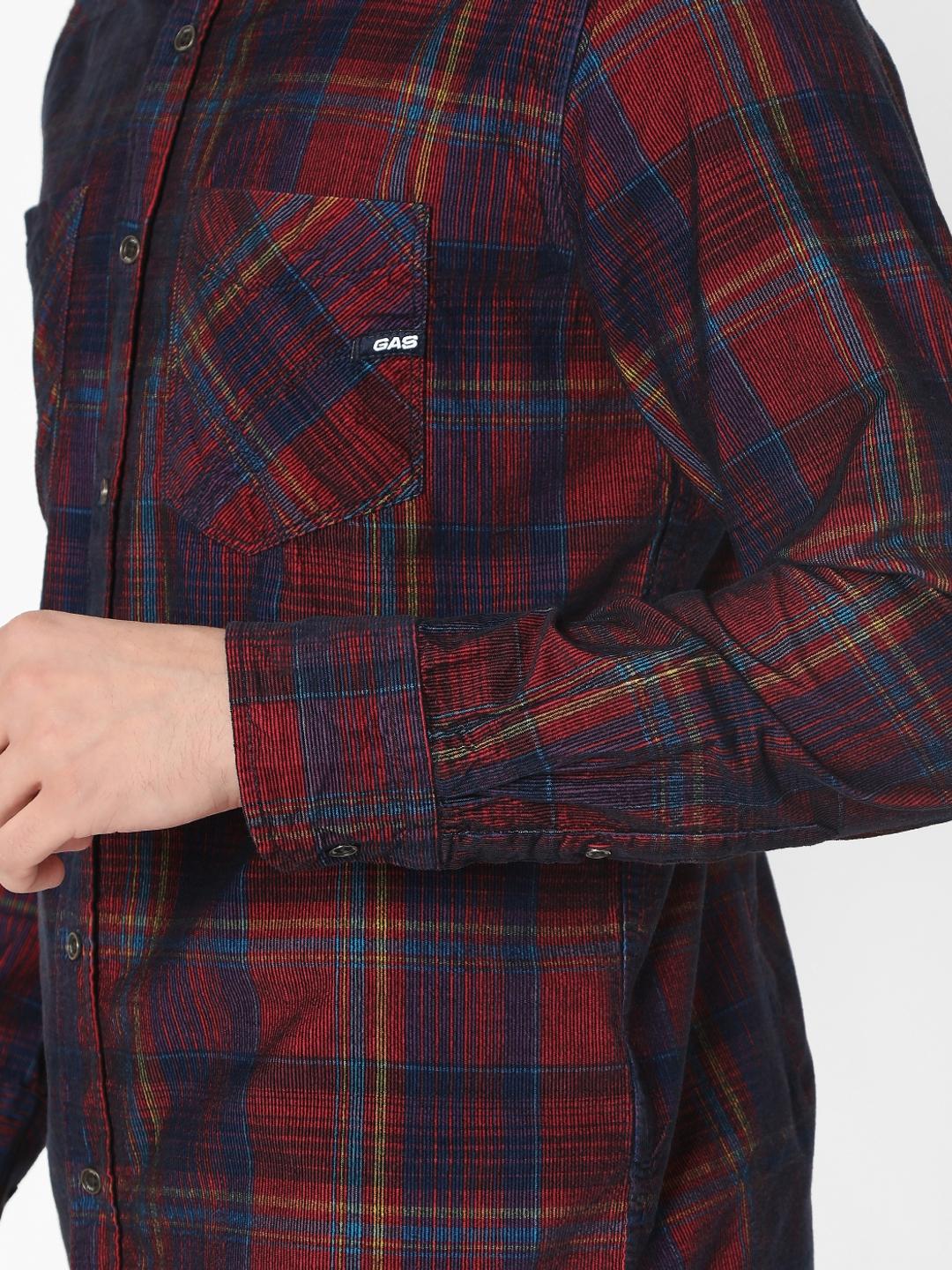 Checked Slim Fit Shirt with Patch Pocket