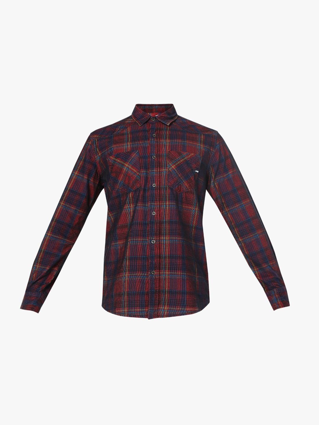 Checked Slim Fit Shirt with Patch Pocket