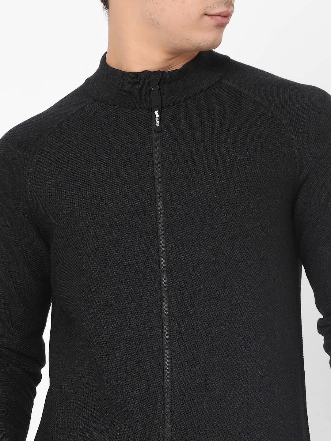 Peter Slim Fit Zip-Front Sweater with Raglan Sleeves