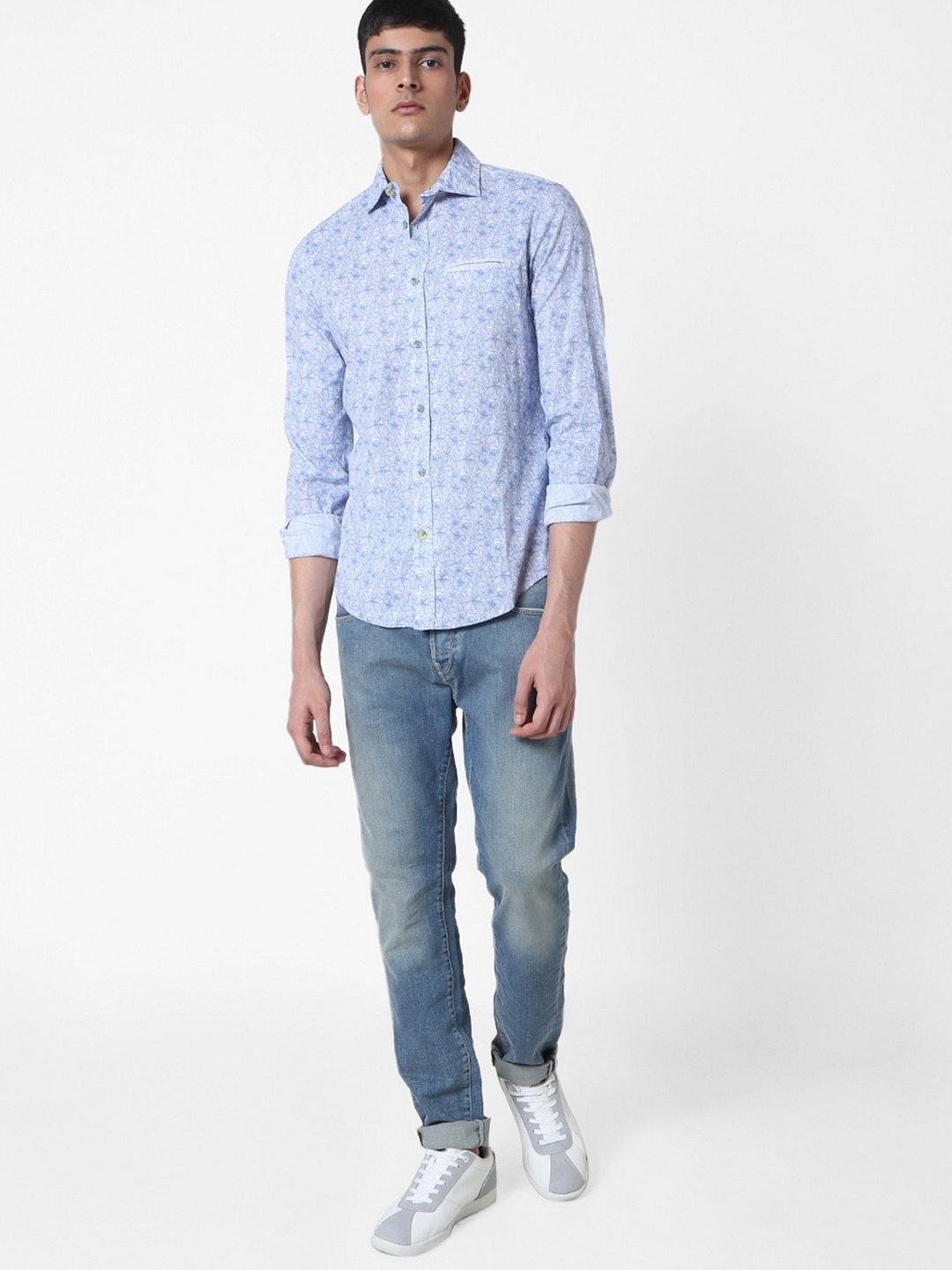 Men's Sasha printed blue shirt