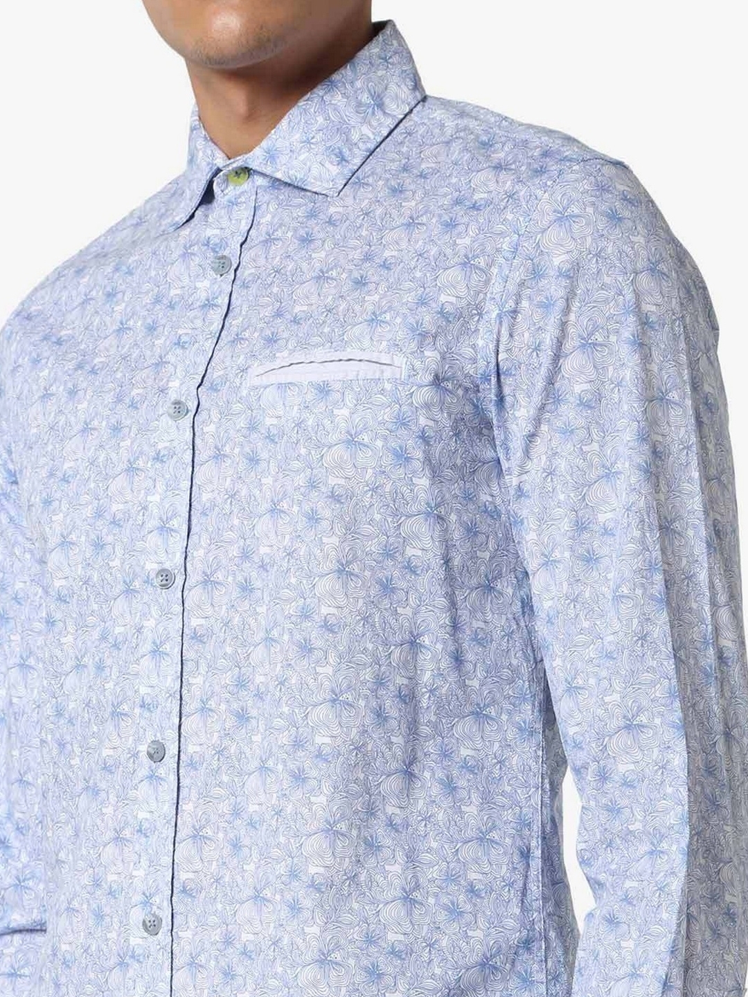 Men's Sasha printed blue shirt