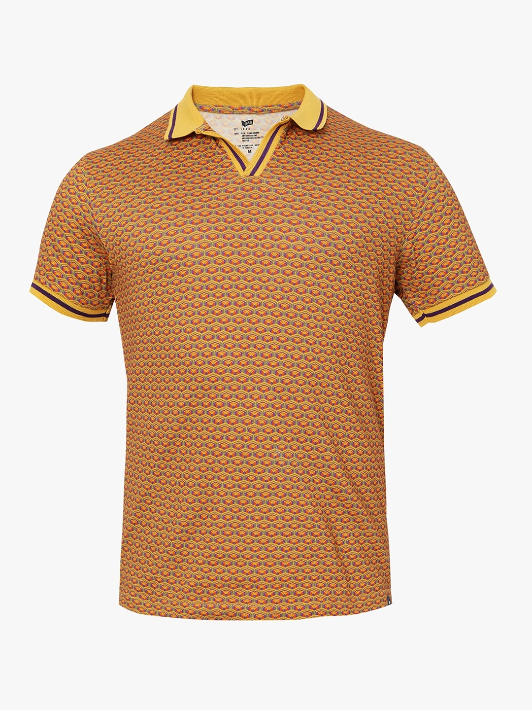 Ralph Geometric Print Polo T-shirt with Contrast Tipping