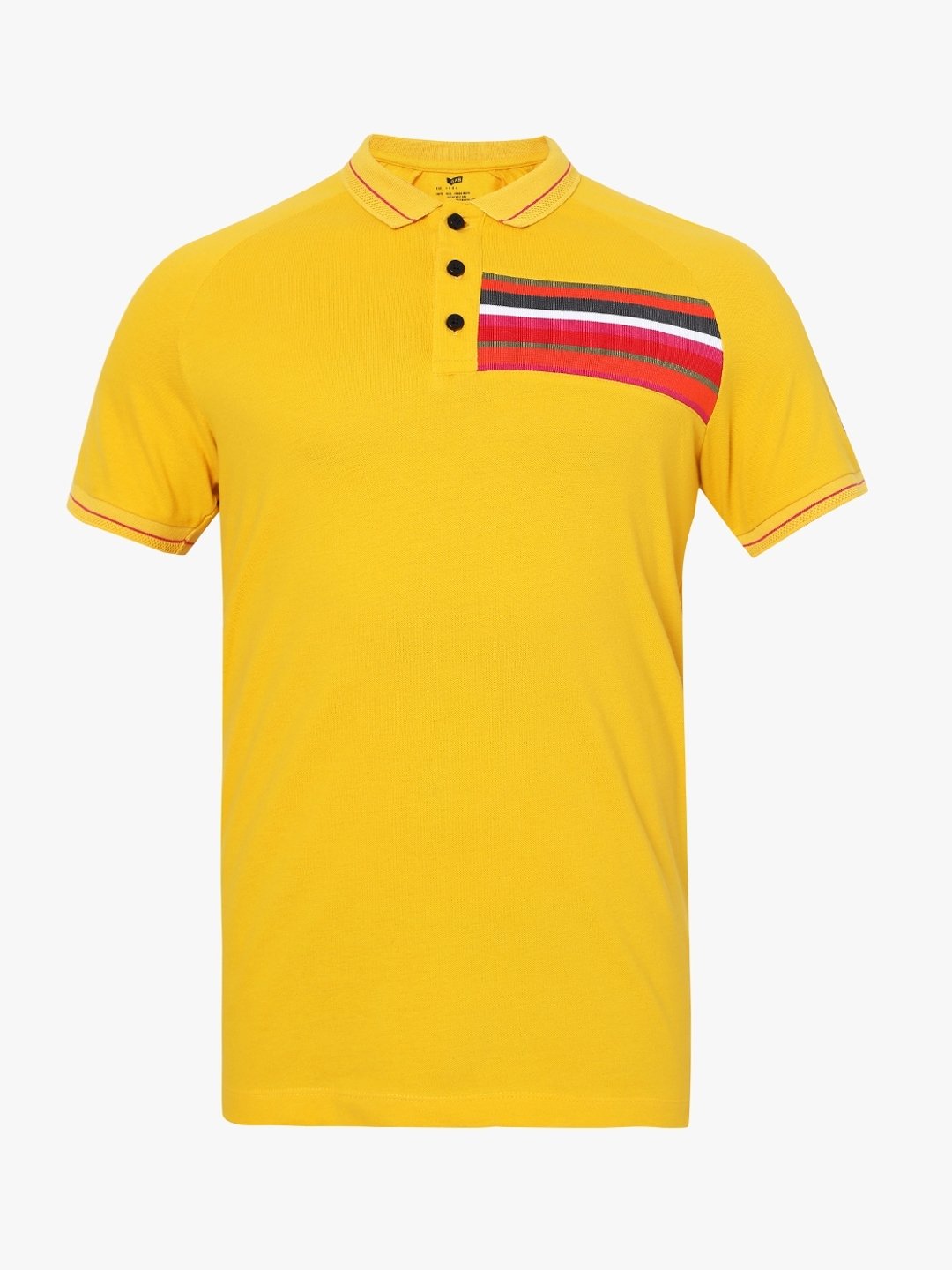 Slim Fit Polo T-shirt with Placement Stripes