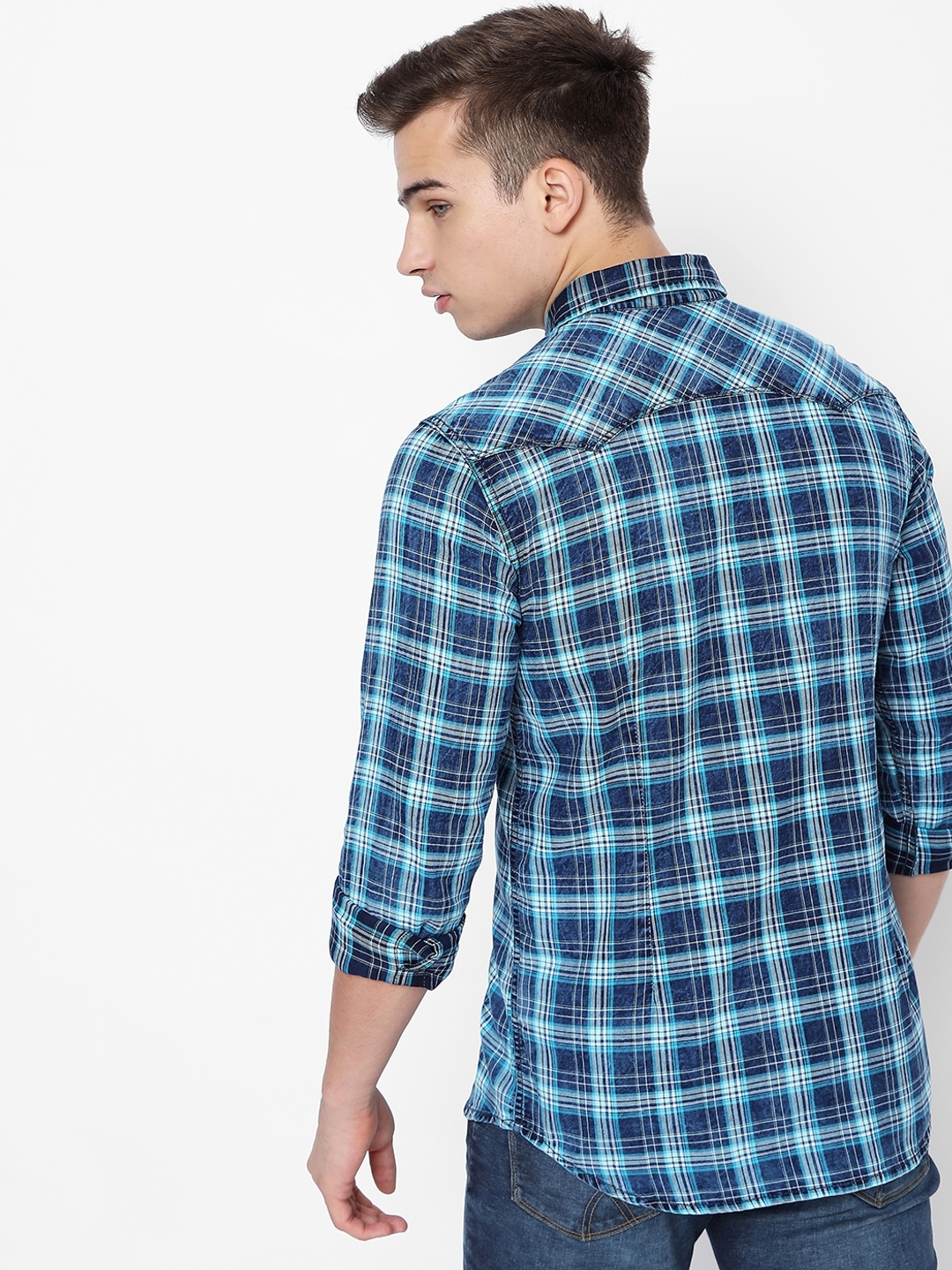Kant Checked Slim Fit Shirt with Flap Pockets