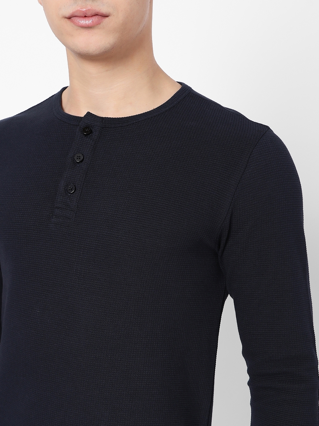 Waffle Slim Fit Henley T-shirt