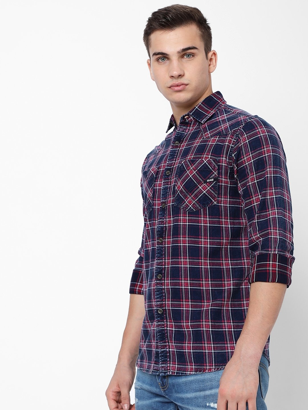 Kant Checked Slim Fit Shirt with Patch Pockets