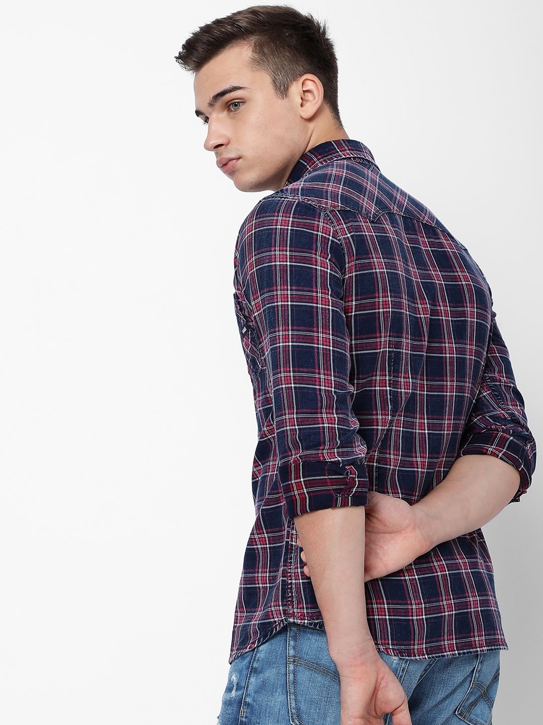 Kant Checked Slim Fit Shirt with Patch Pockets