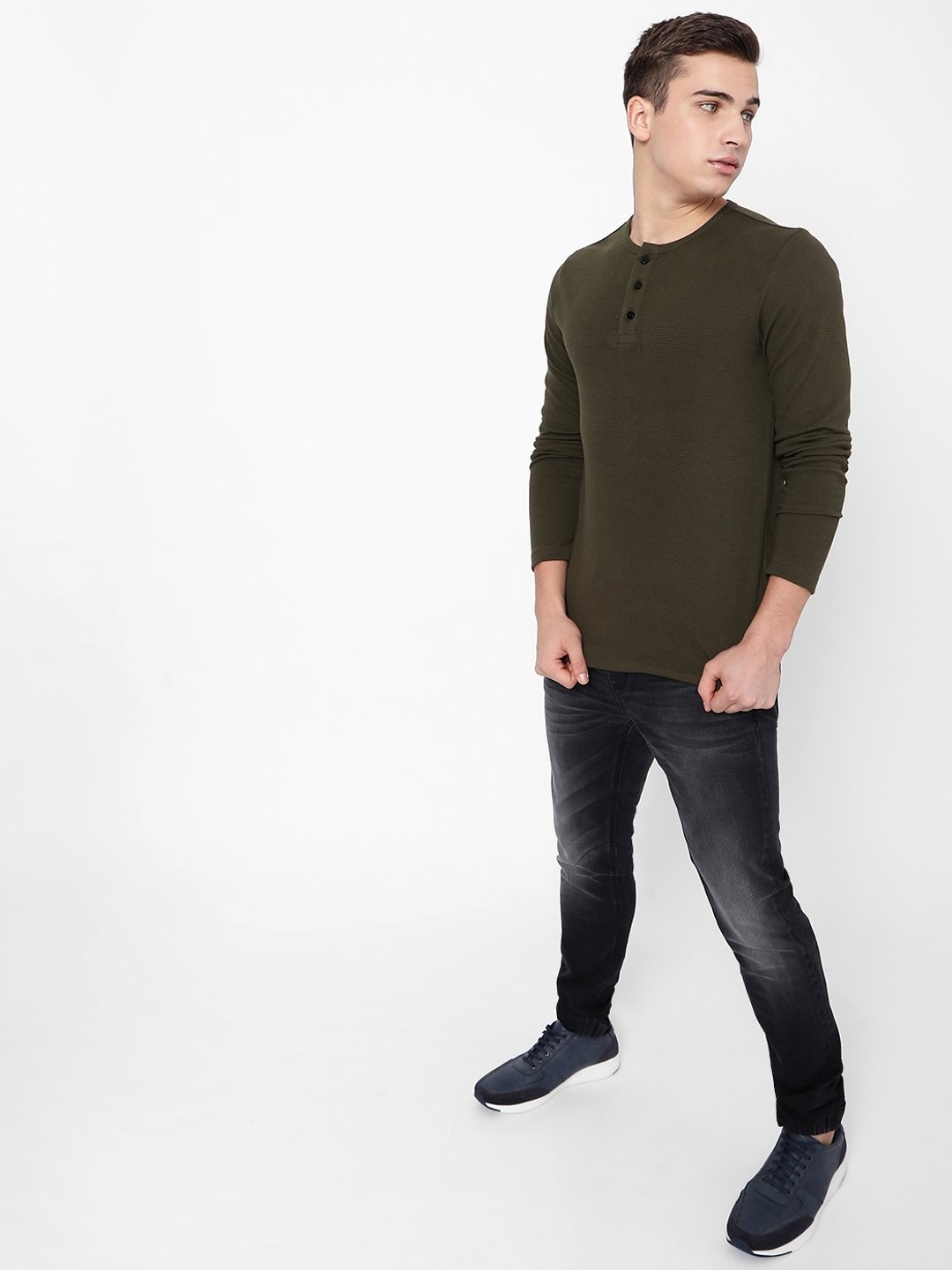 Waffle Slim Fit Henley T-shirt