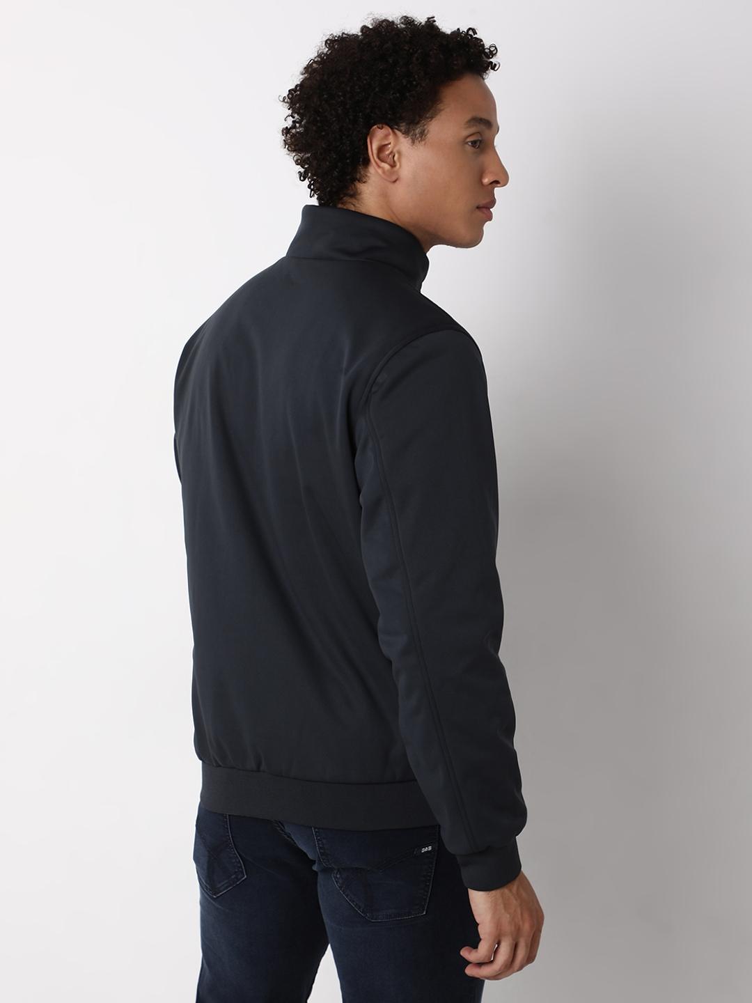 Regular Fit Full Sleeve High Neck Solid Nylon Jacket