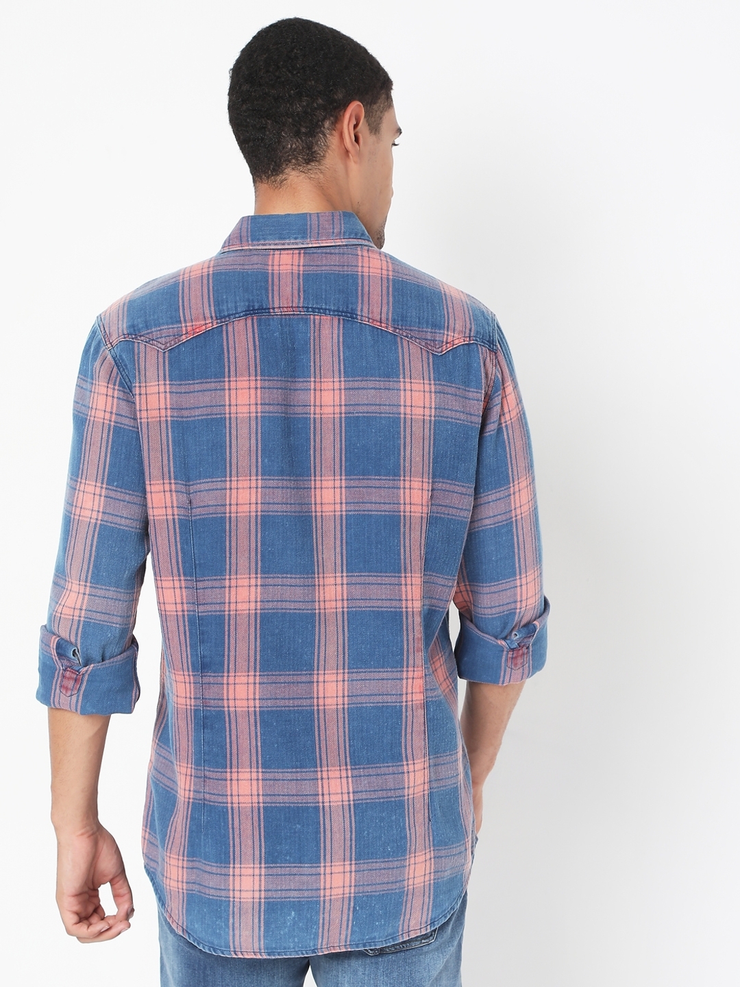 Checked Slim Fit Shirt with Flap Pockets