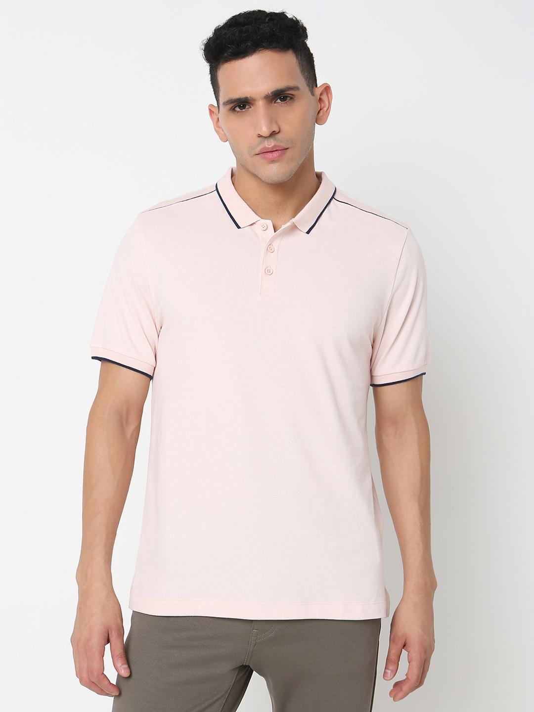 Regular Fit Solid Polo T-Shirt with Short Sleeve