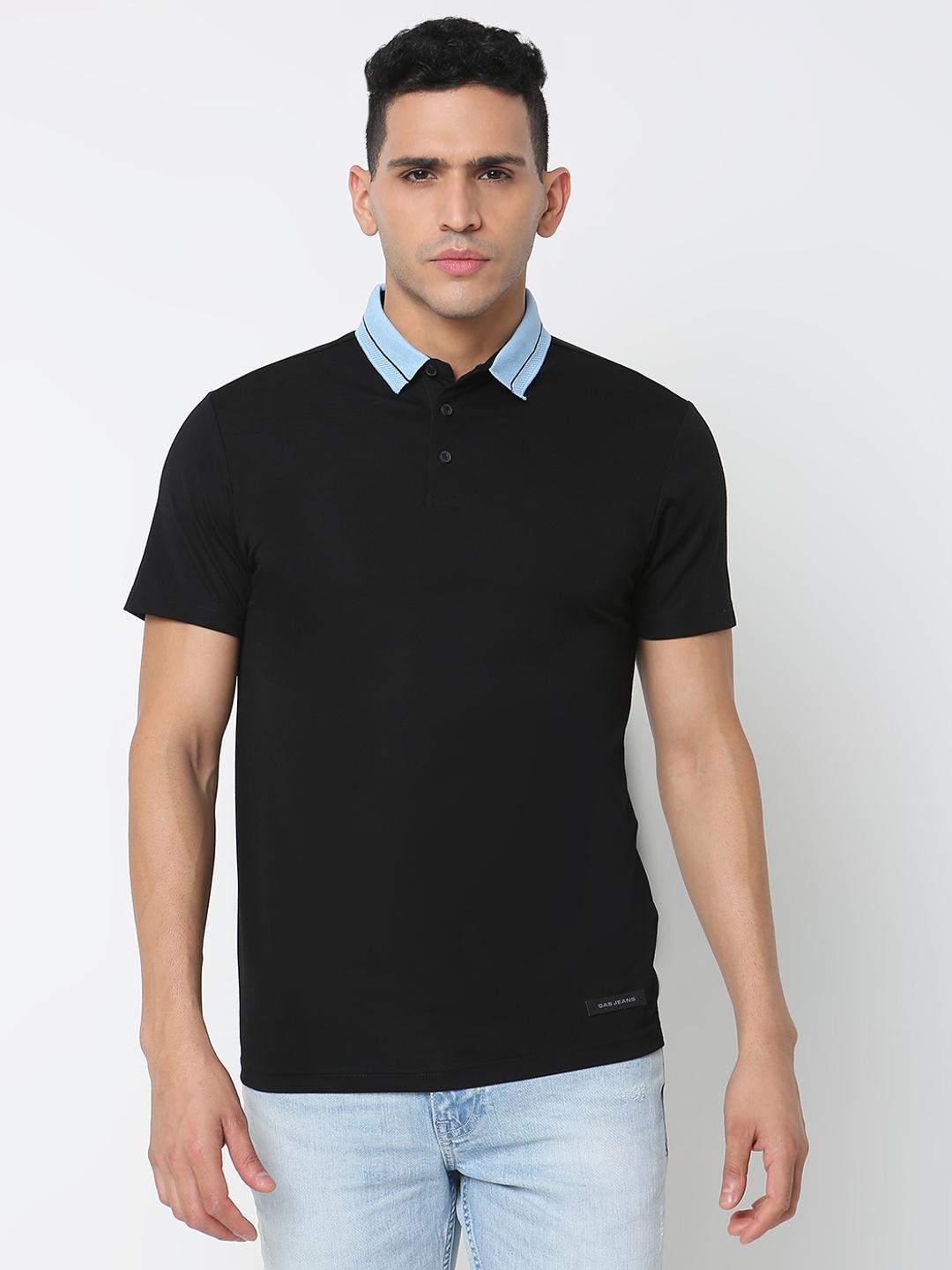 Slim Fit Solid Polo T-Shirt with Short Sleeve