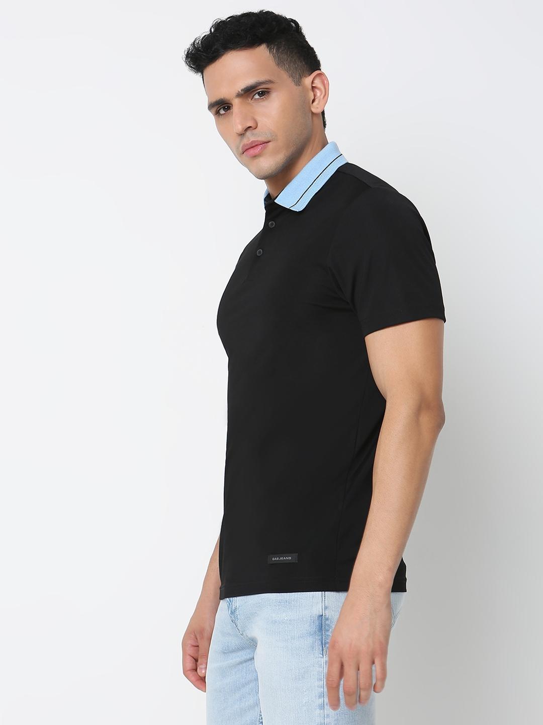 Slim Fit Solid Polo T-Shirt with Short Sleeve