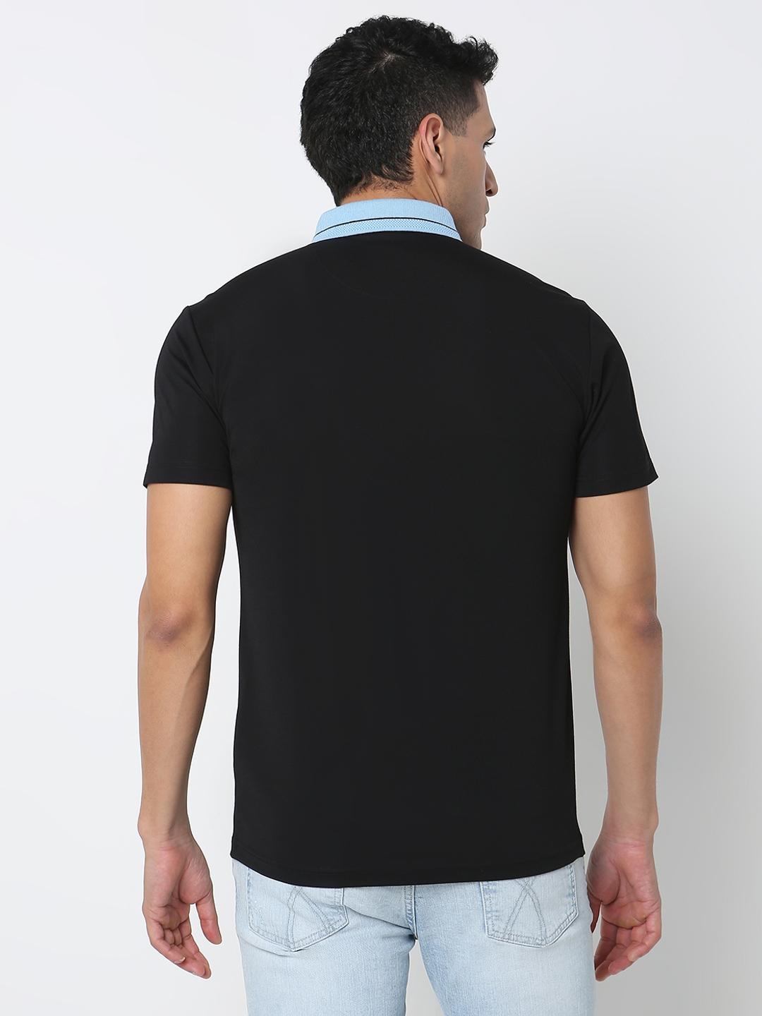 Slim Fit Solid Polo T-Shirt with Short Sleeve