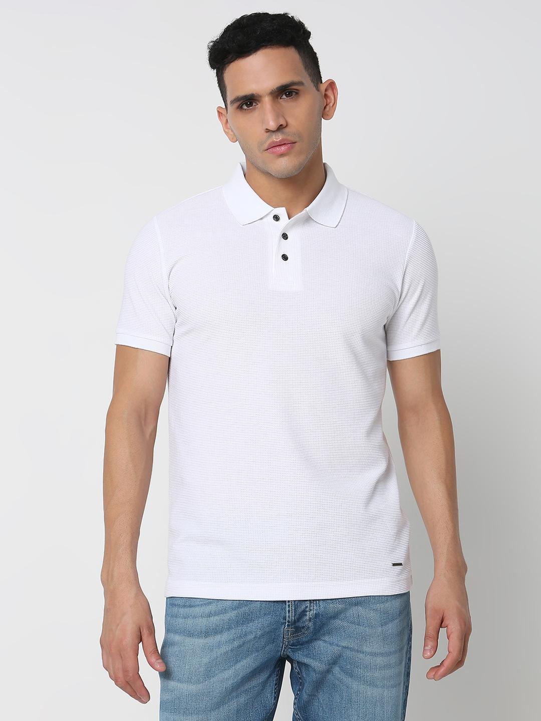 Regular Fit Solid Polo T-Shirt with Short Sleeve