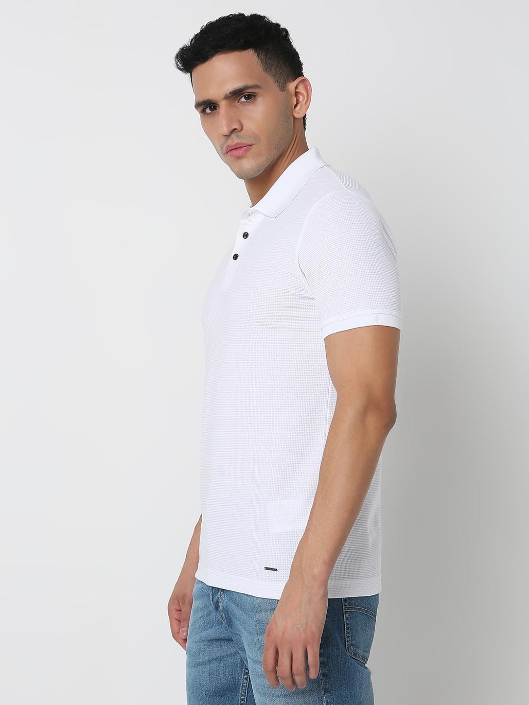 Regular Fit Solid Polo T-Shirt with Short Sleeve