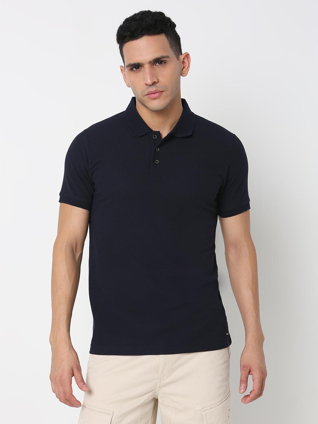 Regular Fit Solid Polo T-Shirt with Short Sleeve