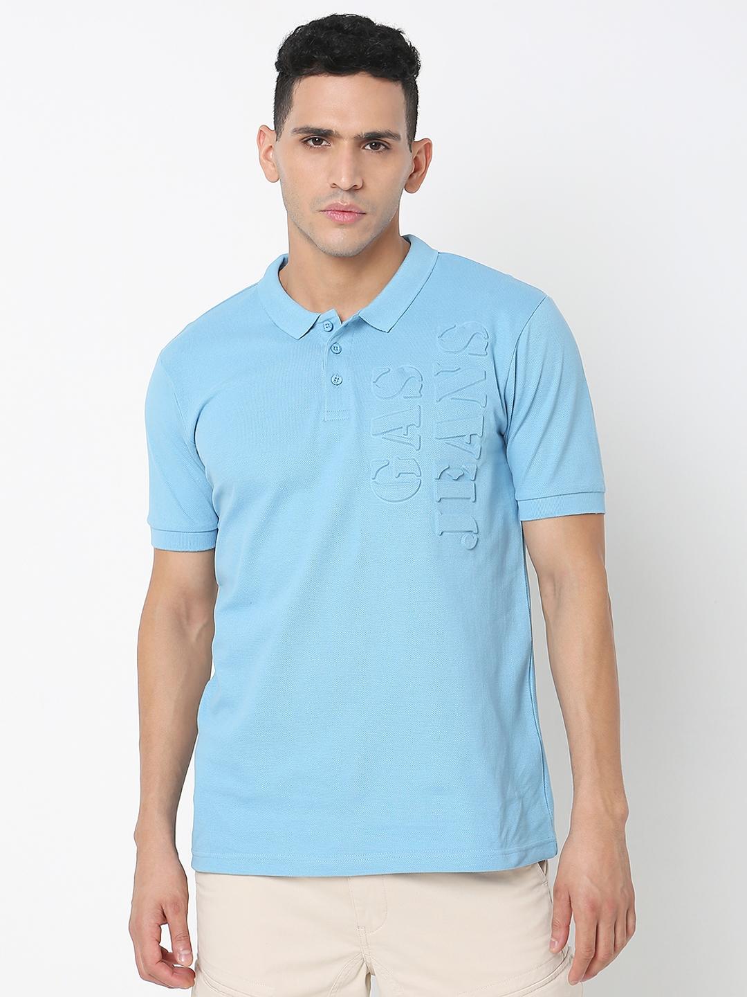 Regular Fit Embossed Polo T-Shirt with Short Sleeve