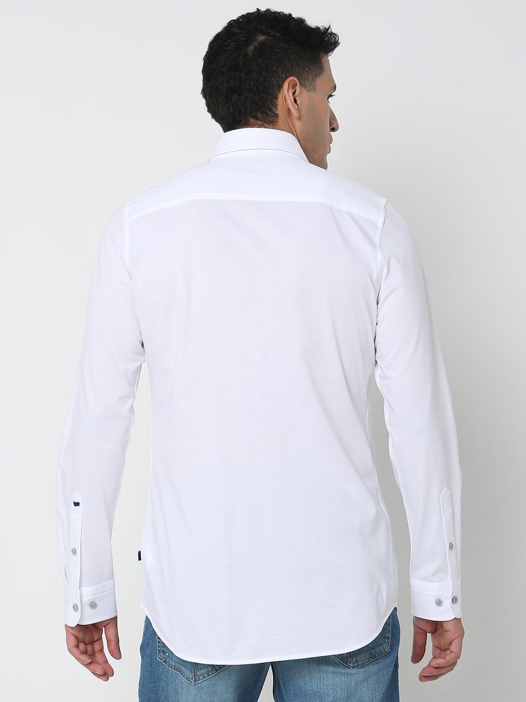 Slim Fit Solid Full Sleeve Shirt with Classic Collar