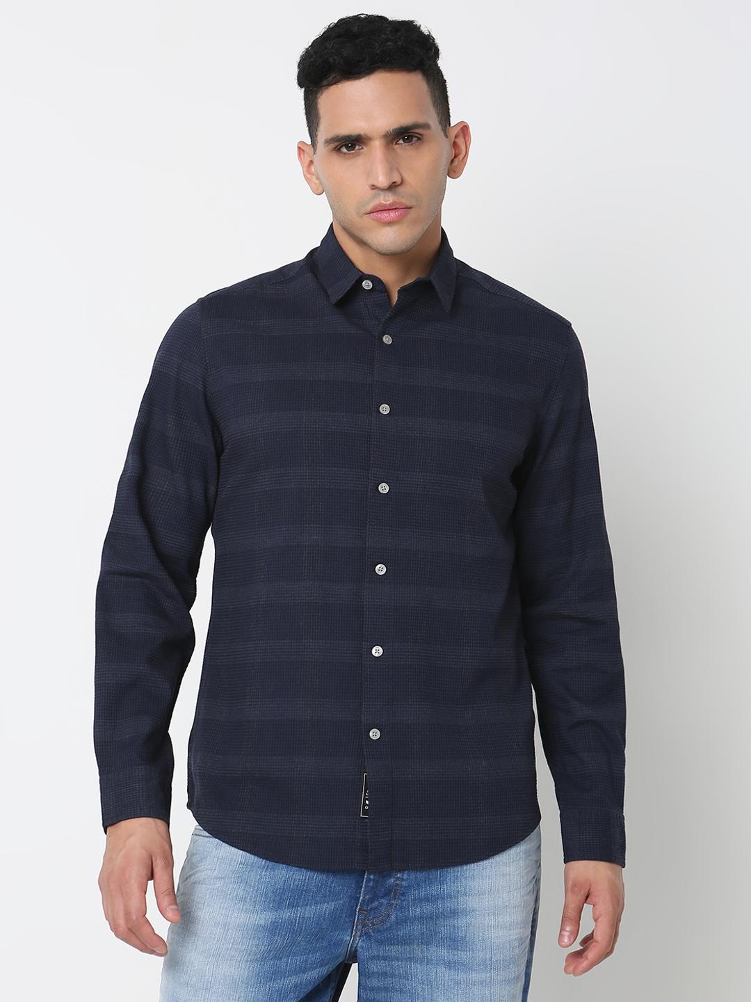 Regular Fit Checks Full Sleeve Shirt with Classic Collar