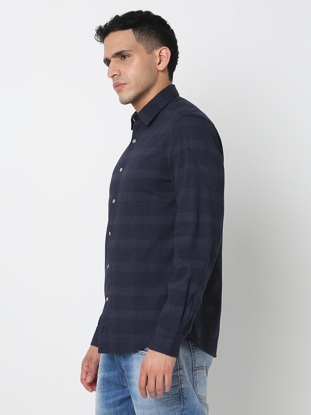 Regular Fit Checks Full Sleeve Shirt with Classic Collar