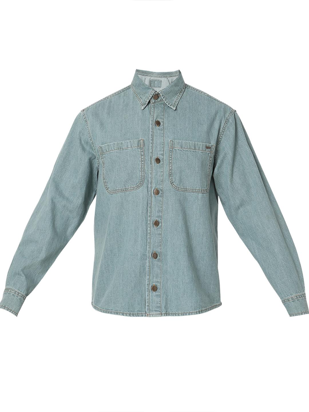 Shacket Solid Full Sleeve Shirt with Classic Collar