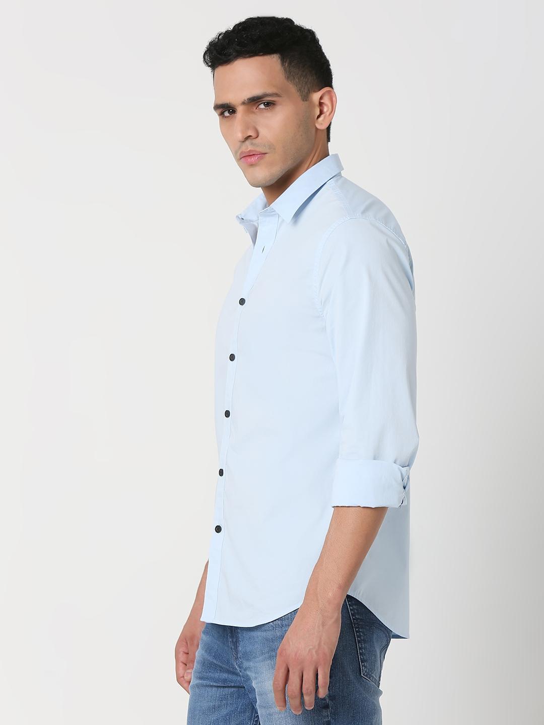 Slim Fit Solid Full Sleeve Shirt with Classic Collar