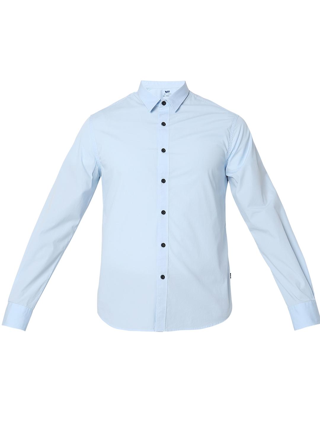 Slim Fit Solid Full Sleeve Shirt with Classic Collar