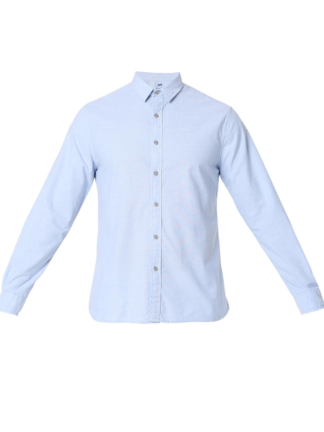 Regular Fit Solid Full Sleeve Shirt with Classic Collar