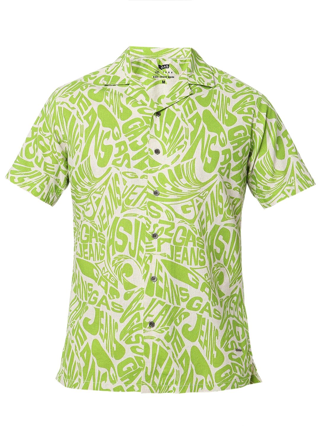 Regular Fit All Over Printed Short Sleeve Shirt with Resort Collar