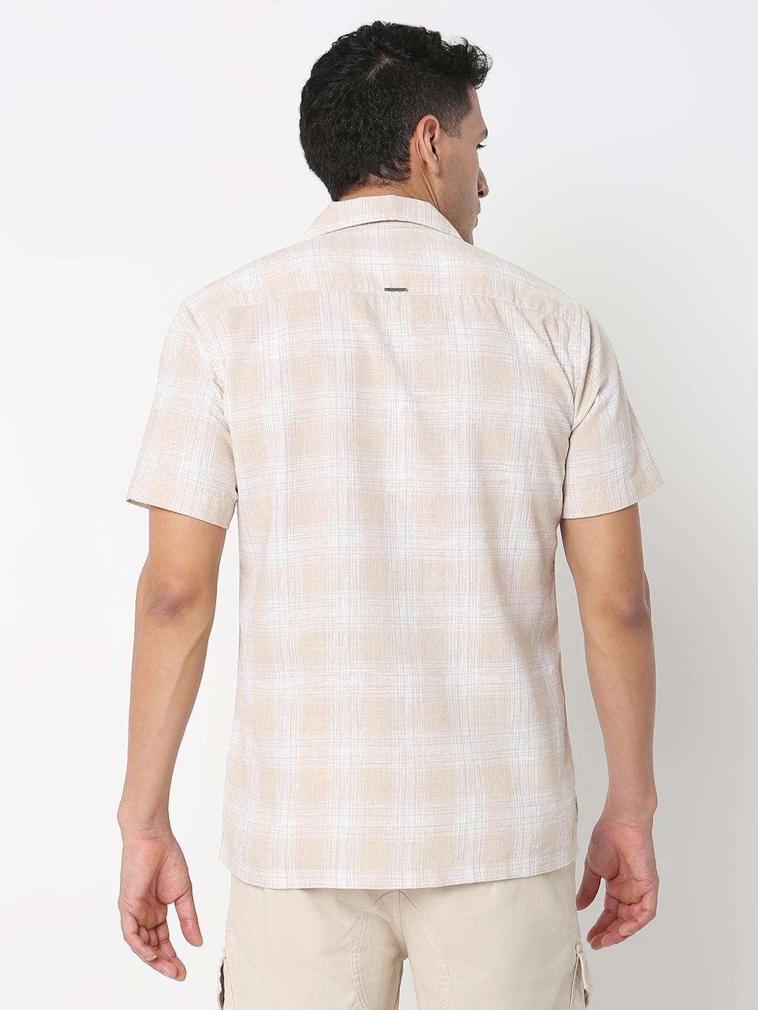 Regular Fit Checks Half Sleeve Shirt with Classic Collar