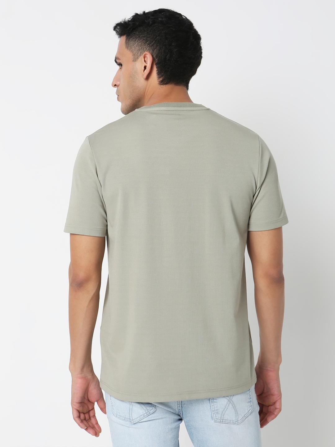 Regular Fit Solid Round Neck T-Shirt with Short Sleeve