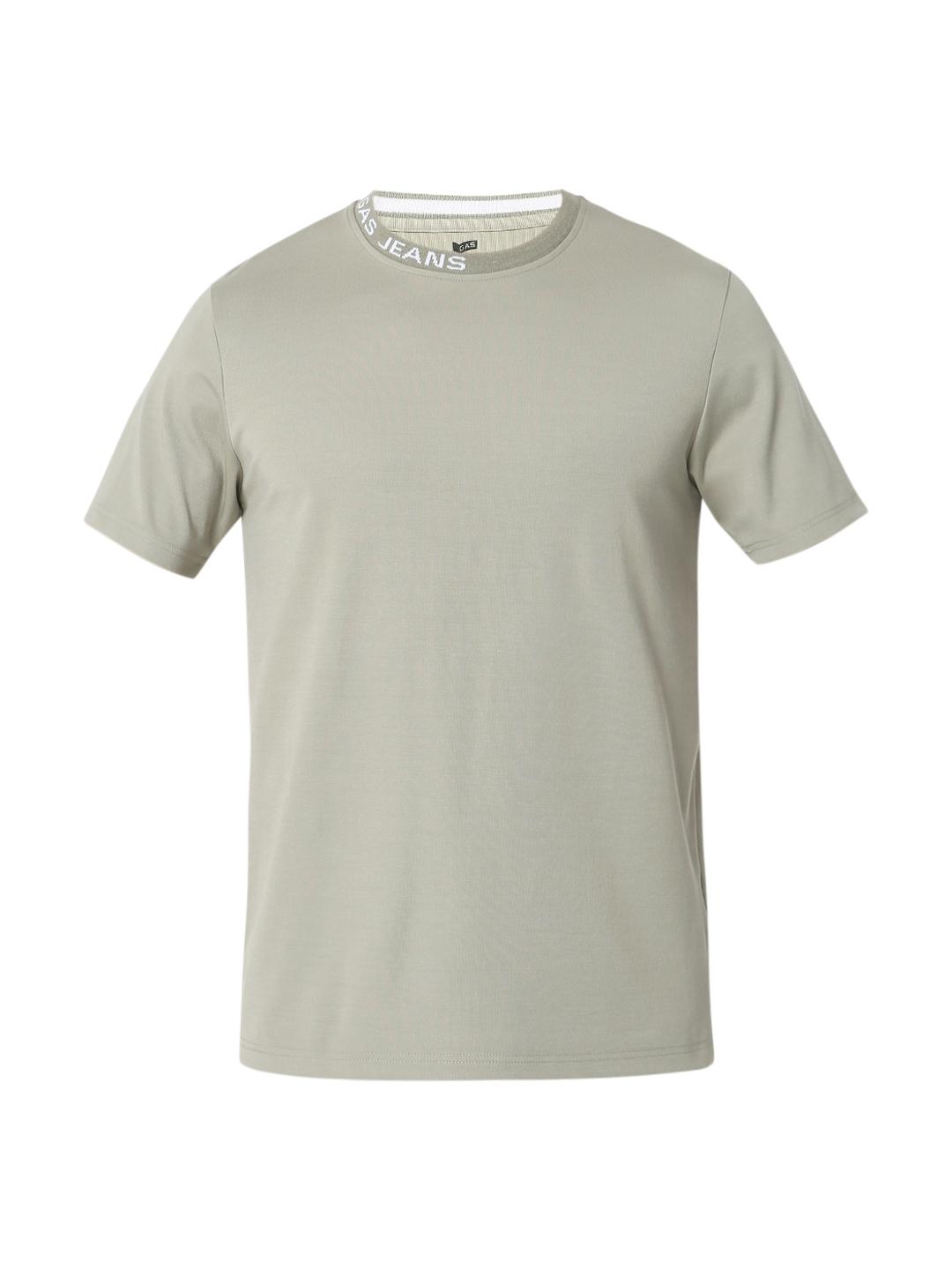 Regular Fit Solid Round Neck T-Shirt with Short Sleeve