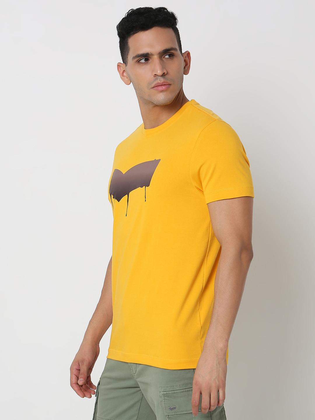 Regular Fit Printed Round Neck T-Shirt with Short Sleeve