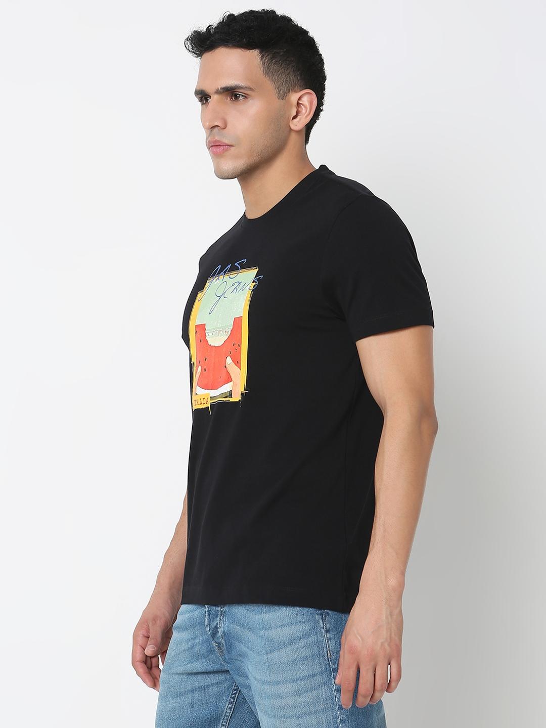 Regular Fit Graphic Round Neck T-Shirt with Short Sleeve