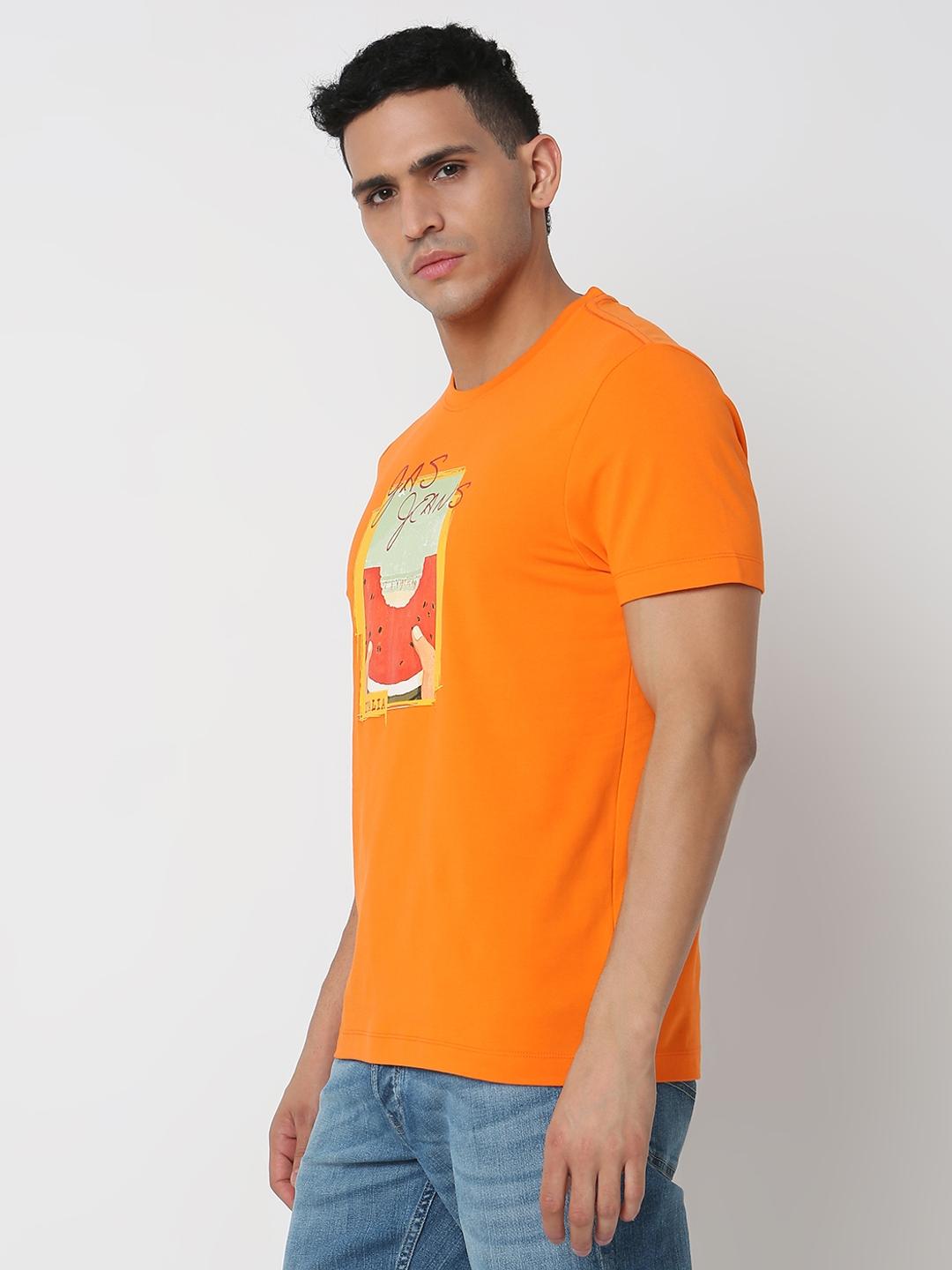 Regular Fit Graphic Round Neck T-Shirt with Short Sleeve