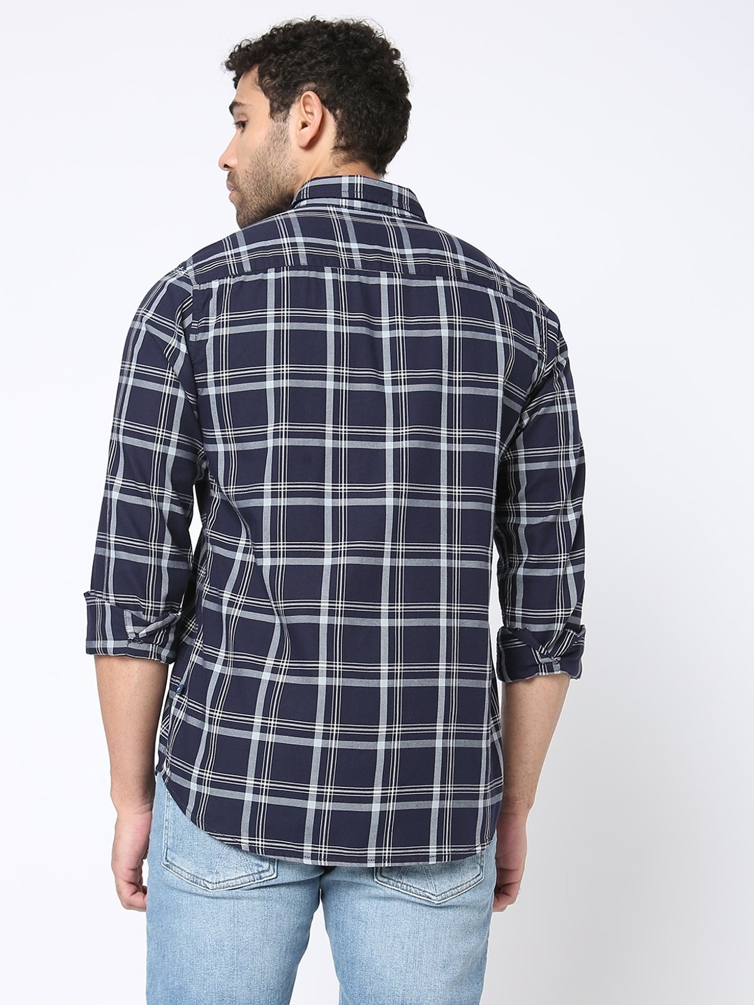 Checked Slim Fit Shirt with Patch Pocket