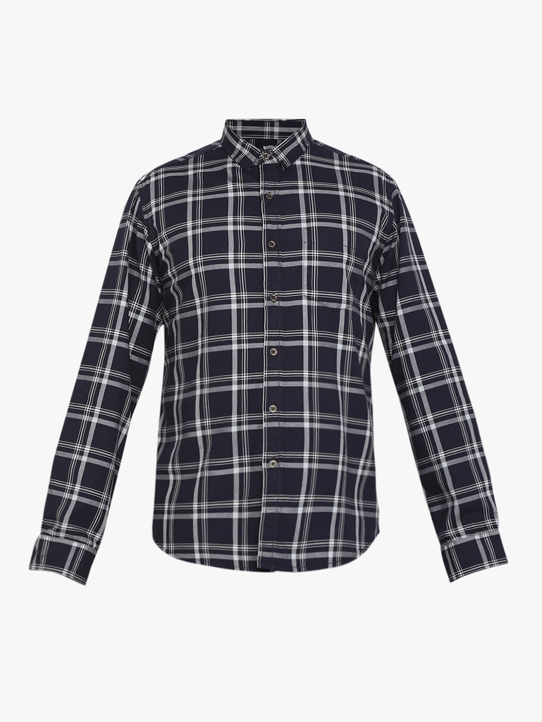 Checked Slim Fit Shirt with Patch Pocket